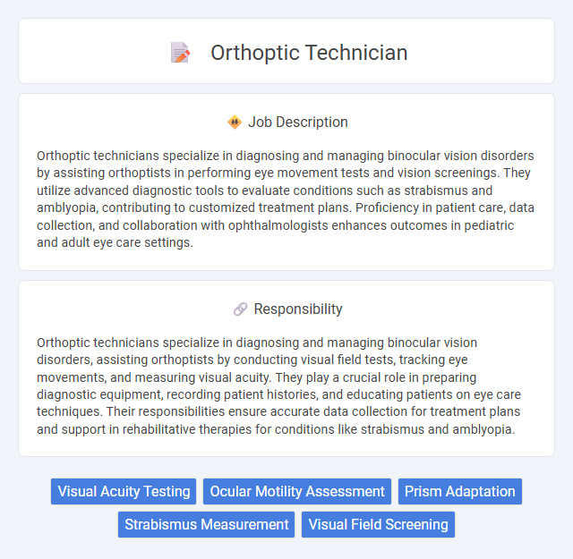 Orthoptic Technician Job Description and Career Detail