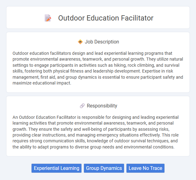Outdoor Education Facilitator Job Description and Career Detail