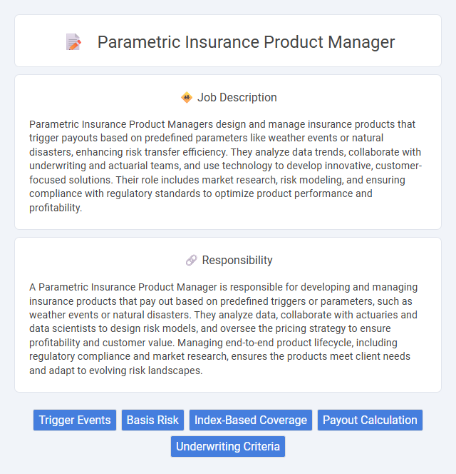 Parametric Insurance Product Manager Job Description and Career Detail