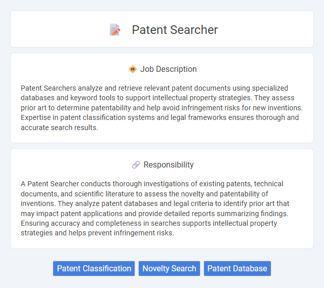 Patent Searcher Job Description and Career Detail