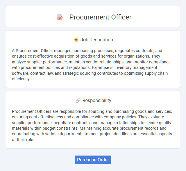 Procurement Officer Job Description and Career Detail