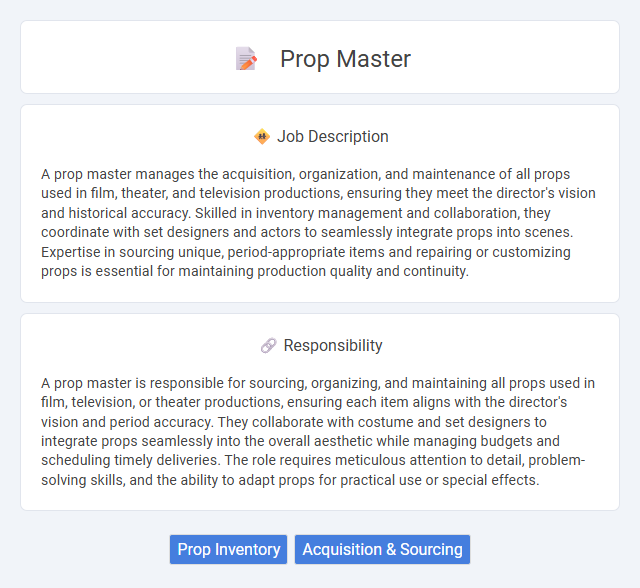 Prop Master Job Description and Career Detail