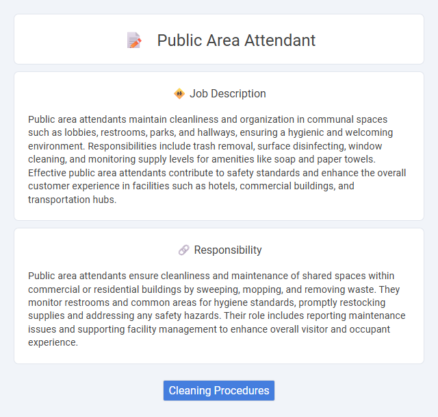 Public Area Attendant Job Description and Career Detail
