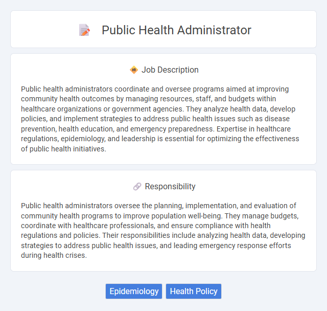Public Health Administrator Job Description and Career Detail