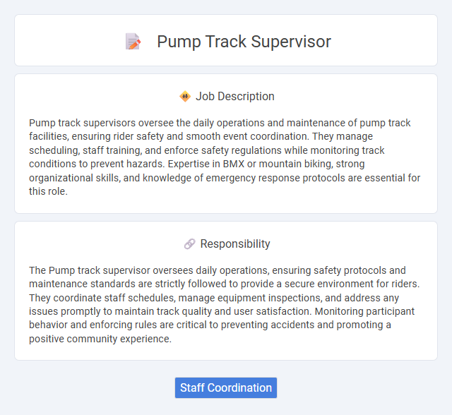 Pump Track Supervisor Job Description and Career Detail