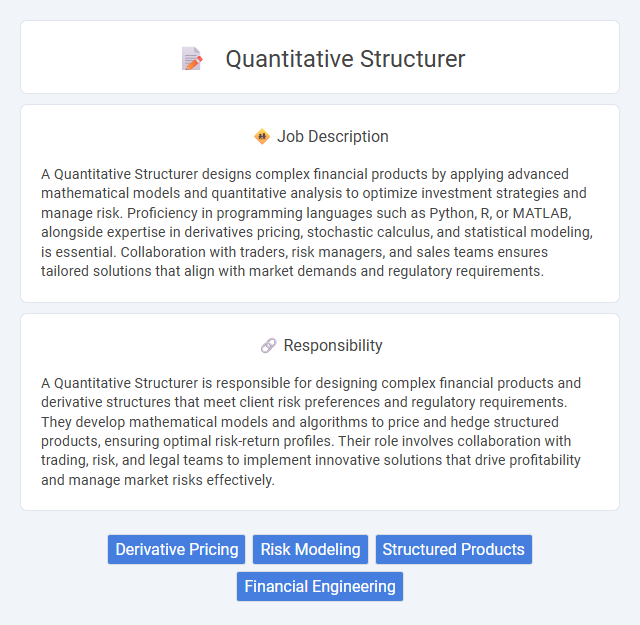 Quantitative Structurer Job Description and Career Detail
