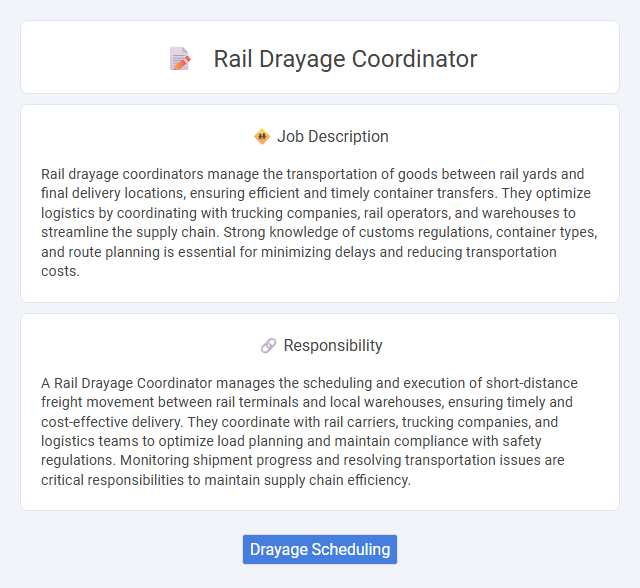 Rail Drayage Coordinator Job Description and Career Detail