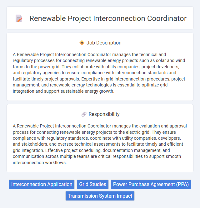 Renewable Project Interconnection Coordinator Job Description and Career Detail