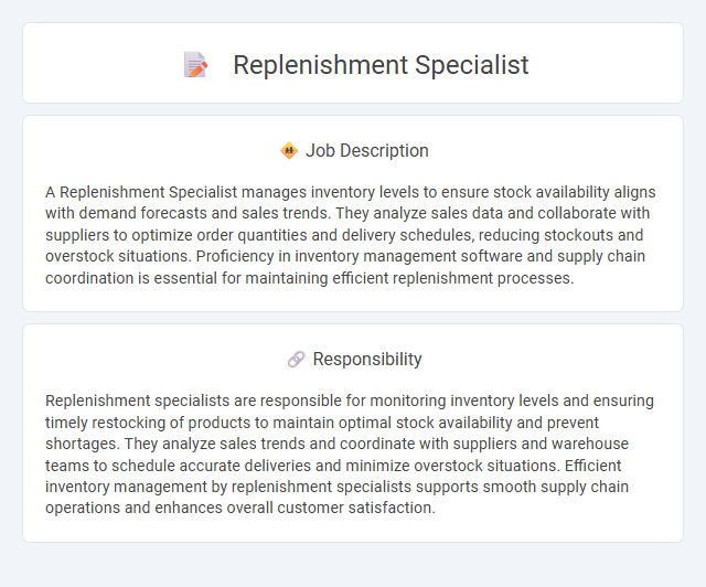Replenishment Specialist Job Description and Career Detail