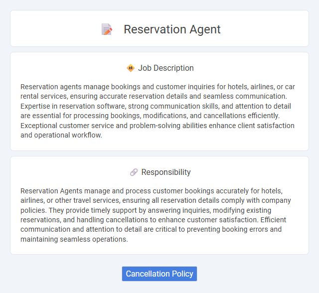 Reservation Agent Job Description and Career Detail