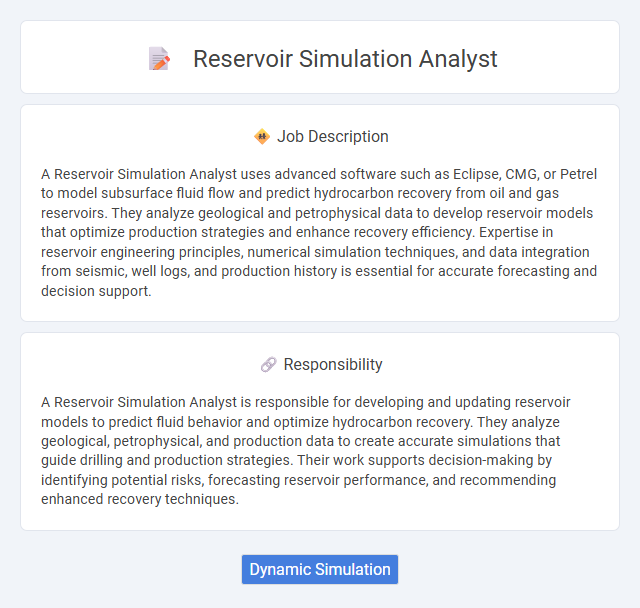 Reservoir Simulation Analyst Job Description and Career Detail