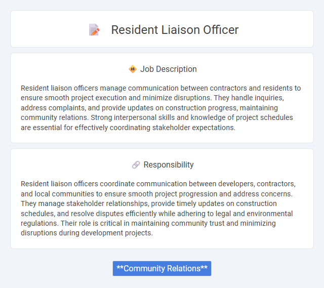 Resident Liaison Officer Job Description and Career Detail