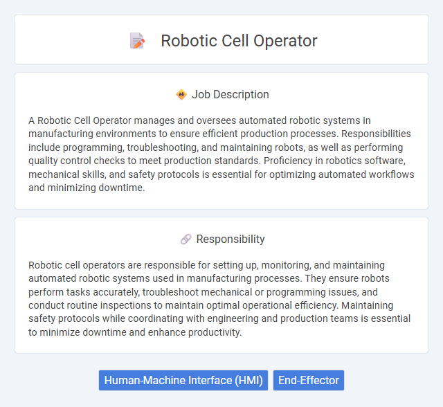 Robotic Cell Operator Job Description and Career Detail