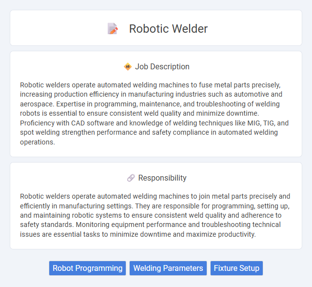 Robotic Welder Job Description and Career Detail