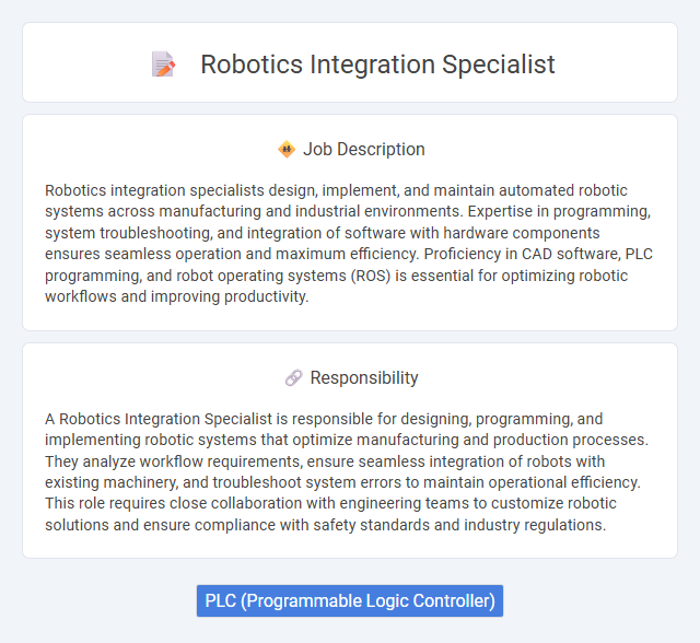 Robotics Integration Specialist Job Description and Career Detail