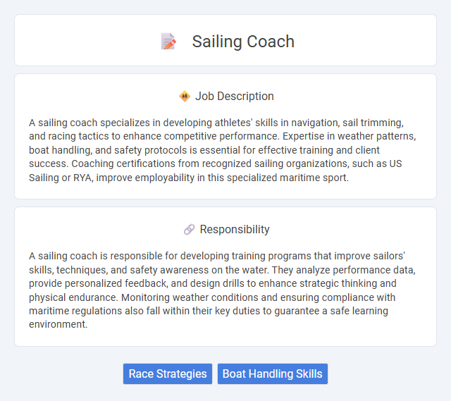 Sailing Coach Job Description and Career Detail