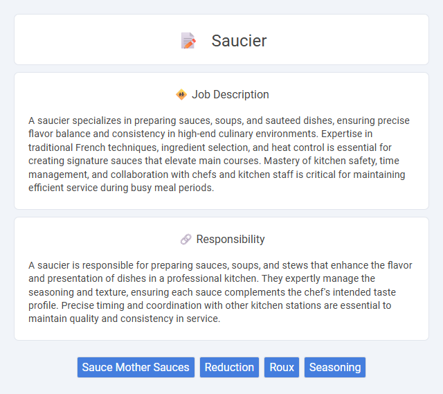 Saucier Job Description and Career Detail