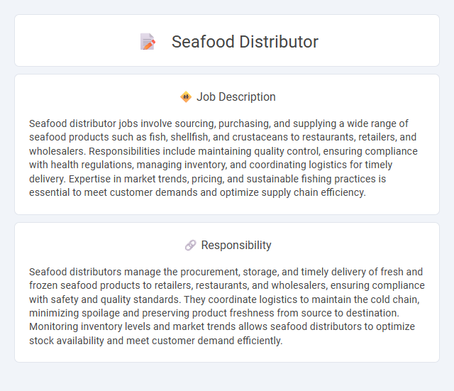 Seafood Distributor Job Description and Career Detail