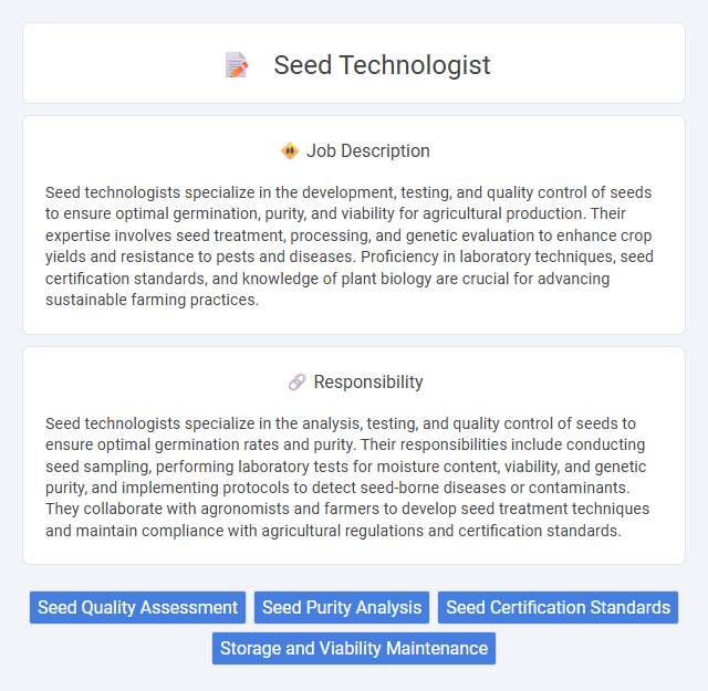 Seed Technologist Job Description and Career Detail