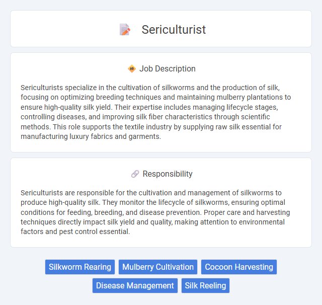 Sericulturist Job Description and Career Detail