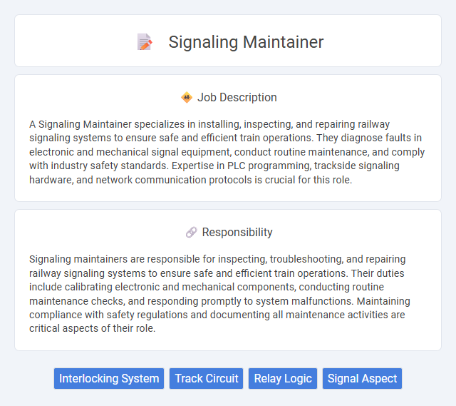 Signaling Maintainer Job Description and Career Detail