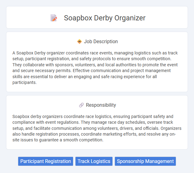 Soapbox Derby Organizer Job Description and Career Detail