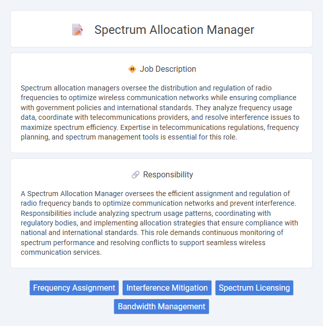Spectrum Allocation Manager Job Description and Career Detail