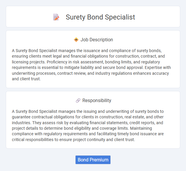 Surety Bond Specialist Job Description and Career Detail