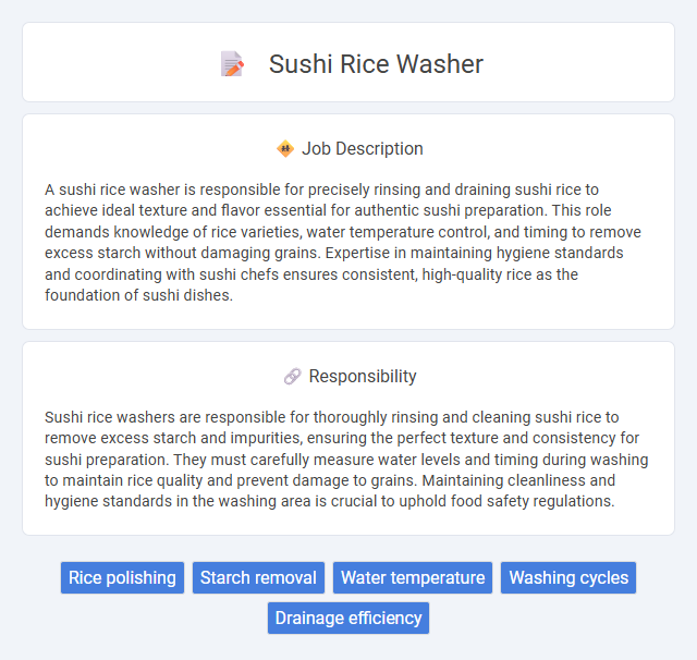 Sushi Rice Washer Job Description and Career Detail