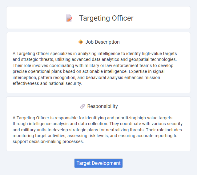 Targeting Officer Job Description and Career Detail