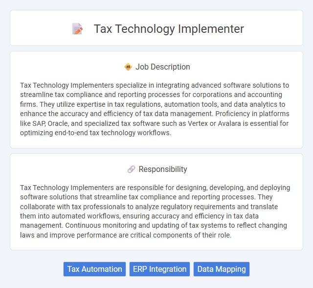 Tax Technology Implementer Job Description and Career Detail