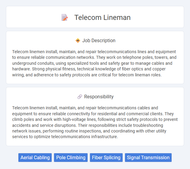 Telecom Lineman Job Description and Career Detail
