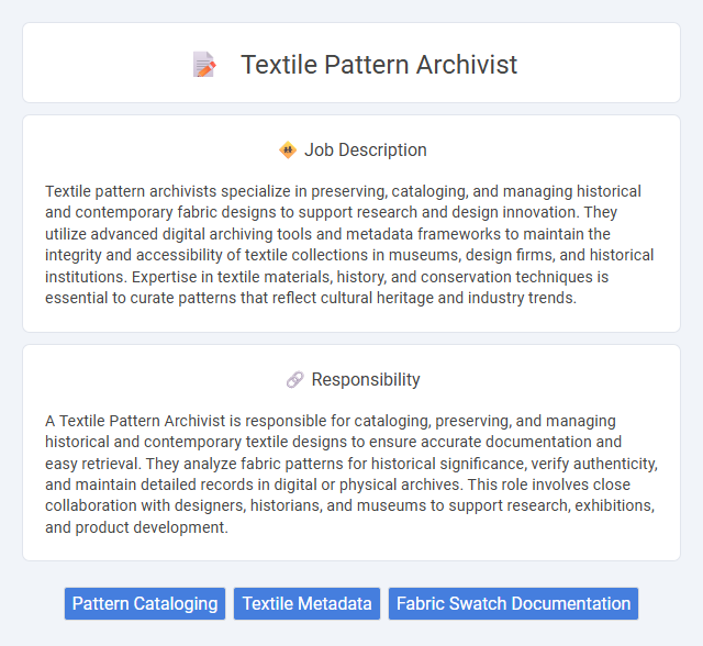 Textile Pattern Archivist Job Description and Career Detail