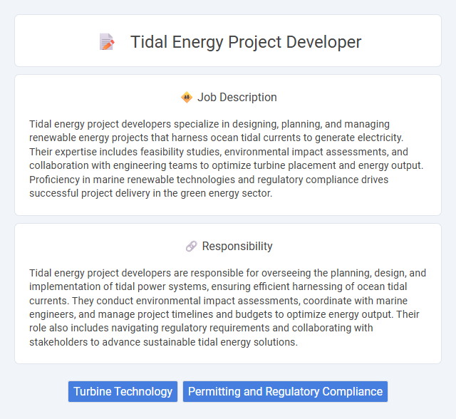 Tidal Energy Project Developer Job Description and Career Detail