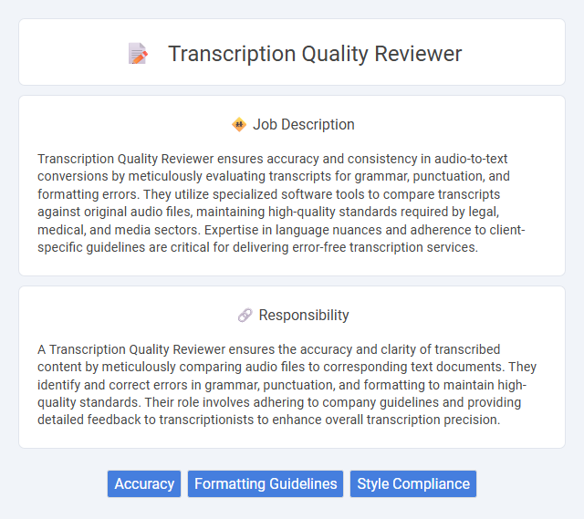 Transcription Quality Reviewer Job Description and Career Detail