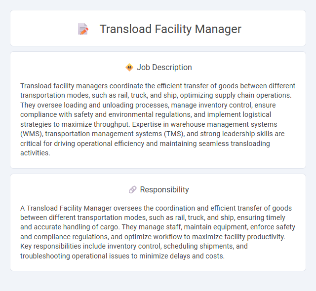 Transload Facility Manager Job Description and Career Detail