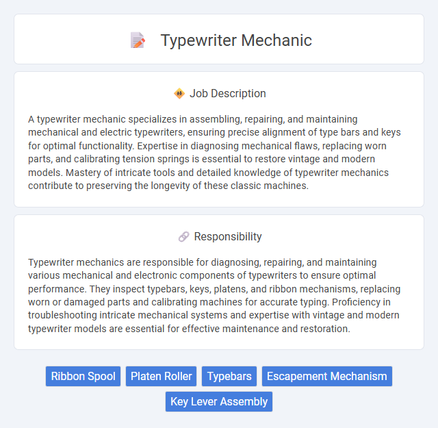 Typewriter Mechanic Job Description and Career Detail