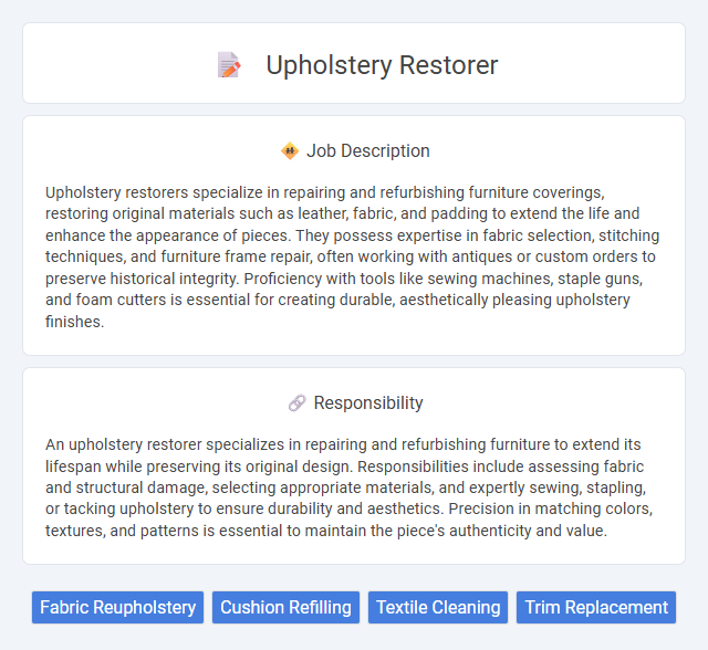 Upholstery Restorer Job Description and Career Detail