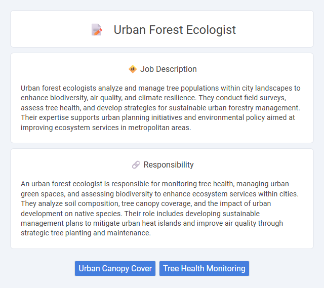 Urban Forest Ecologist Job Description and Career Detail