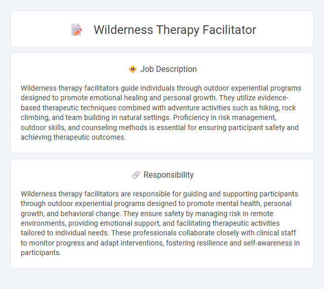 Wilderness Therapy Facilitator Job Description and Career Detail