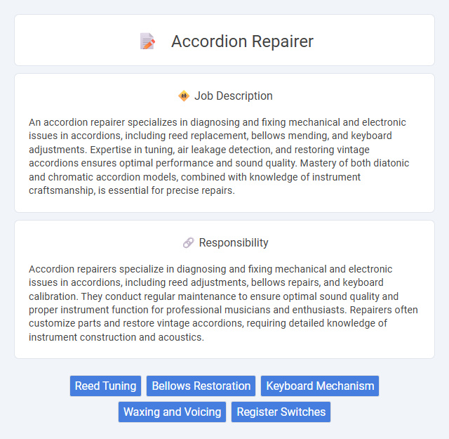Accordion Repairer Job Description and Career Detail