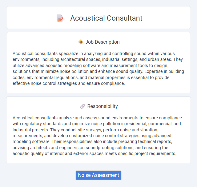 Acoustical Consultant Job Description and Career Detail