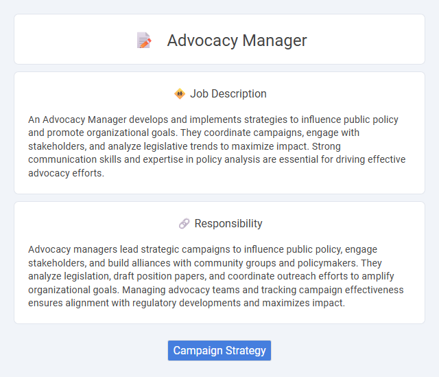 Advocacy Manager Job Description and Career Detail
