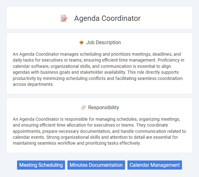 Agenda Coordinator Job Description and Career Detail