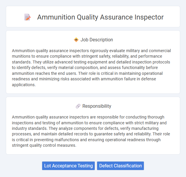 Ammunition Quality Assurance Inspector Job Description and Career Detail