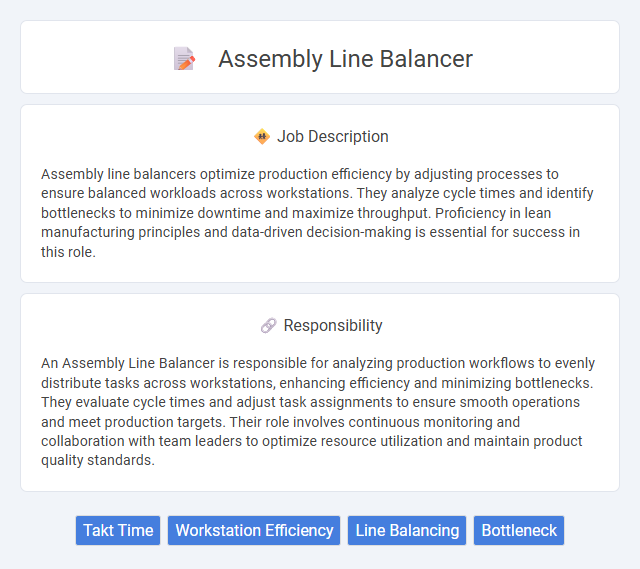 Assembly Line Balancer Job Description and Career Detail