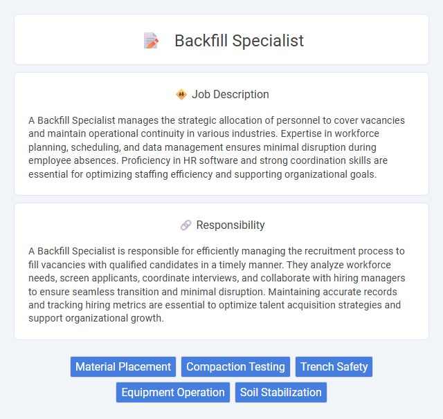 Backfill Specialist Job Description and Career Detail