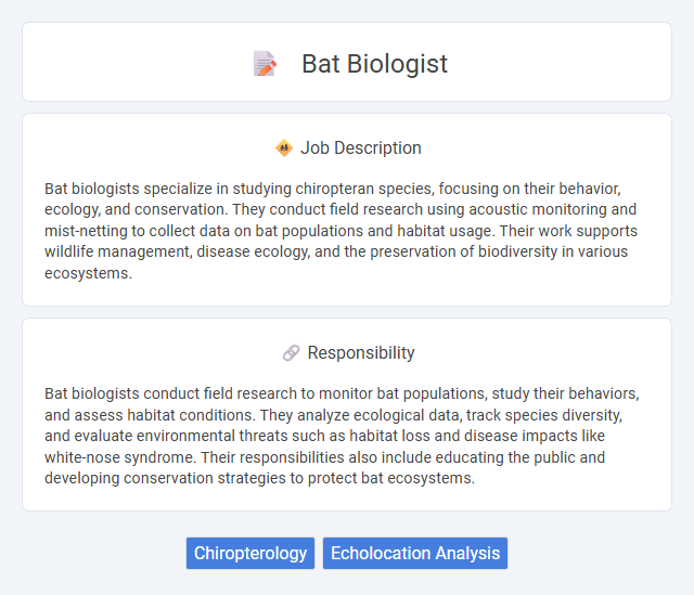 Bat Biologist Job Description and Career Detail