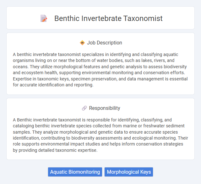 Benthic Invertebrate Taxonomist Job Description and Career Detail