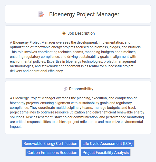 Bioenergy Project Manager Job Description and Career Detail
